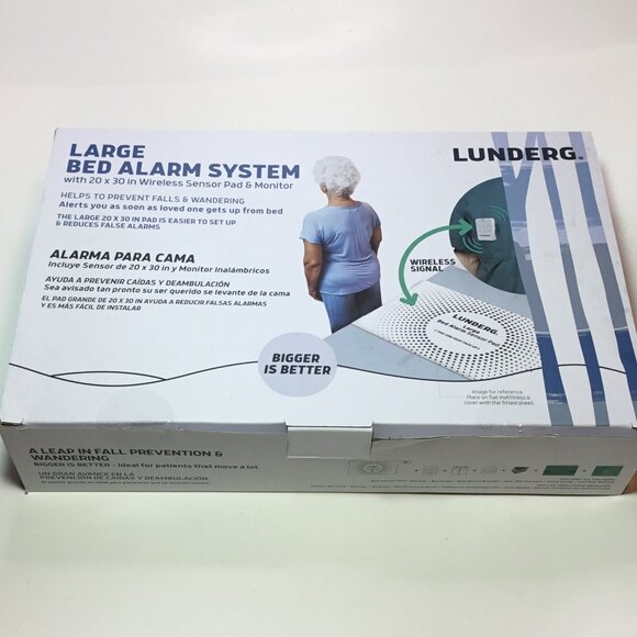Lunderg Early Alert Bed Alarm System Wireless Sensor Pad & Monitor Open Box - Picture 1 of 4